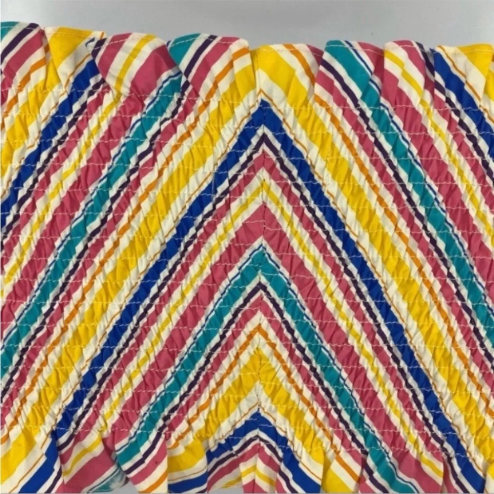 S/W/F Smocked Multicolor Strapless Cropped Tube Top Size Small New with Tag